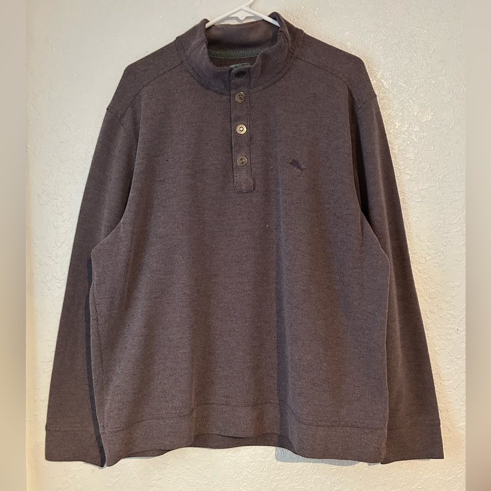 Tommy Bahama Men's purple,  Long Sleeve Ribbed Henley Sweater Size XL